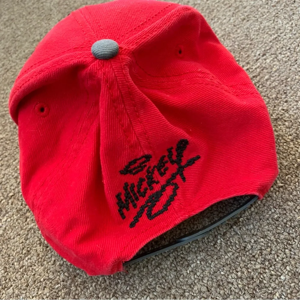 Disney Parks Pixel Cross-Stitch Mickey Mouse Red Adjustable‎ Hat Cap Youth